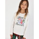 T - shirt fille en maille imprim� message blanc