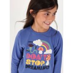 T - shirt fille en maille imprim� noir