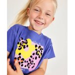 T - shirt pour fille en maille avec imprim� sur le devant violet
