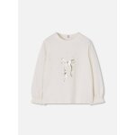 T - shirt fille en maille avec noeud blanc