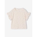 T - shirt fille en maille pointelle �cru