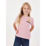 T - shirt fille en maille ray� avec patches multicolore