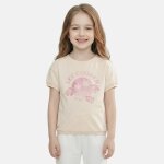 T shirt fille manches courtes beige