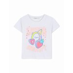 T - shirt fille � manches courtes blanc