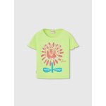 T - shirt fille manches courtes coton vert