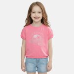 T shirt fille manches courtes fushia
