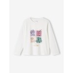 T - shirt fille manches longues disney la reine des neiges 2 �cru