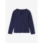 T - shirt en ctes fille manches longues marine