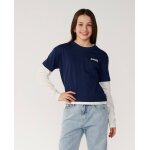 T - shirt fille � manches longues retro rama navy