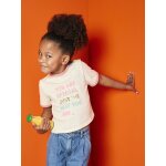 T - shirt fille � message manches courtes fille �cru