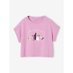 T - shirt fille motifs sequins lilas