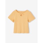 T shirt fille noeud fantaisie jaune