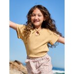 T shirt fille noeud fantaisie jaune