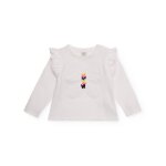 T - shirt fille avec papillon brod� collection love flowers blanc