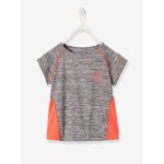 T - shirt fille sport manches courtes motif �toile gris