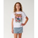T - shirt fille wave crop white
