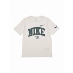 T - shirt gar�on col rond vert / blanc