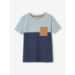 T - shirt gar�on coloblock manches courtes ardoise