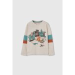 T - shirt gar�on coton manches longues marron