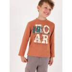 T - shirt gar�on imprim� aventure marron