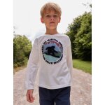T - shirt garon imprim devant cru