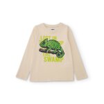 T - shirt gar�on en jersey avec imprim� cam�l�on blanc