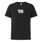 T - shirt gar�on junior en coton imprim� devant et dos boris noir / blanc / jaune