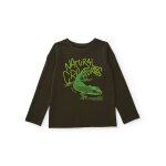 T - shirt gar�on en maille avec design gecko et manches longues vert