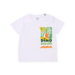 T - shirt gar�on en maille avec graphisme palmier blanc