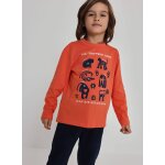 T - shirt gar�on maille imprim� animaux orange