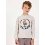 T - shirt gar�on maille imprim� aventure beige