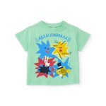T - shirt gar�on en maille avec imprim� dynamique vert