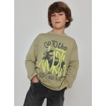 T - shirt gar�on maille imprim� �lan vert