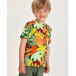 T - shirt gar�on en maille avec imprim� int�gral vert