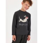 T - shirt gar�on en maille imprim� lapin gris