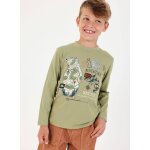 T - shirt gar�on en maille imprim� ours aventure vert