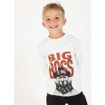 T - shirt gar�on en maille imprim� ours blanc