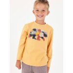 T - shirt gar�on en maille � imprim� ours jaune
