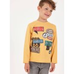 T - shirt gar�on maille imprim� route 66 jaune