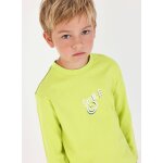 T - shirt gar�on en maille imprim� smile vert