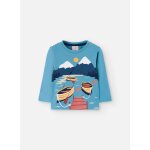 T - shirt garçon en maille imprimée bleu T - shirt garçon en maille imprimée bleu