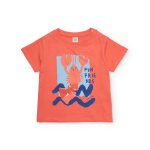 T - shirt pour gar�on en maille avec motif graphique sur le devant rose