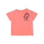 T - shirt gar�on en maille avec motif style pop orange