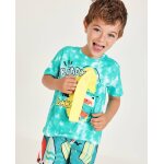 T - shirt gar�on en maille avec d�tail en relief bleu