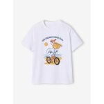 T - shirt gar�on manches courtes animaux blanc