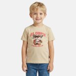 T shirt gar�on manches courtes imprim� beige