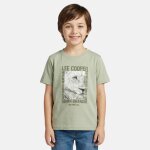 T shirt gar�on manches courtes imprim� kaki