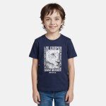 T shirt gar�on manches courtes imprim� marine