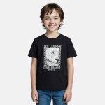 T shirt gar�on manches courtes imprim� noir
