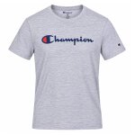 T - shirt gar�on � manches courtes signature gris clair